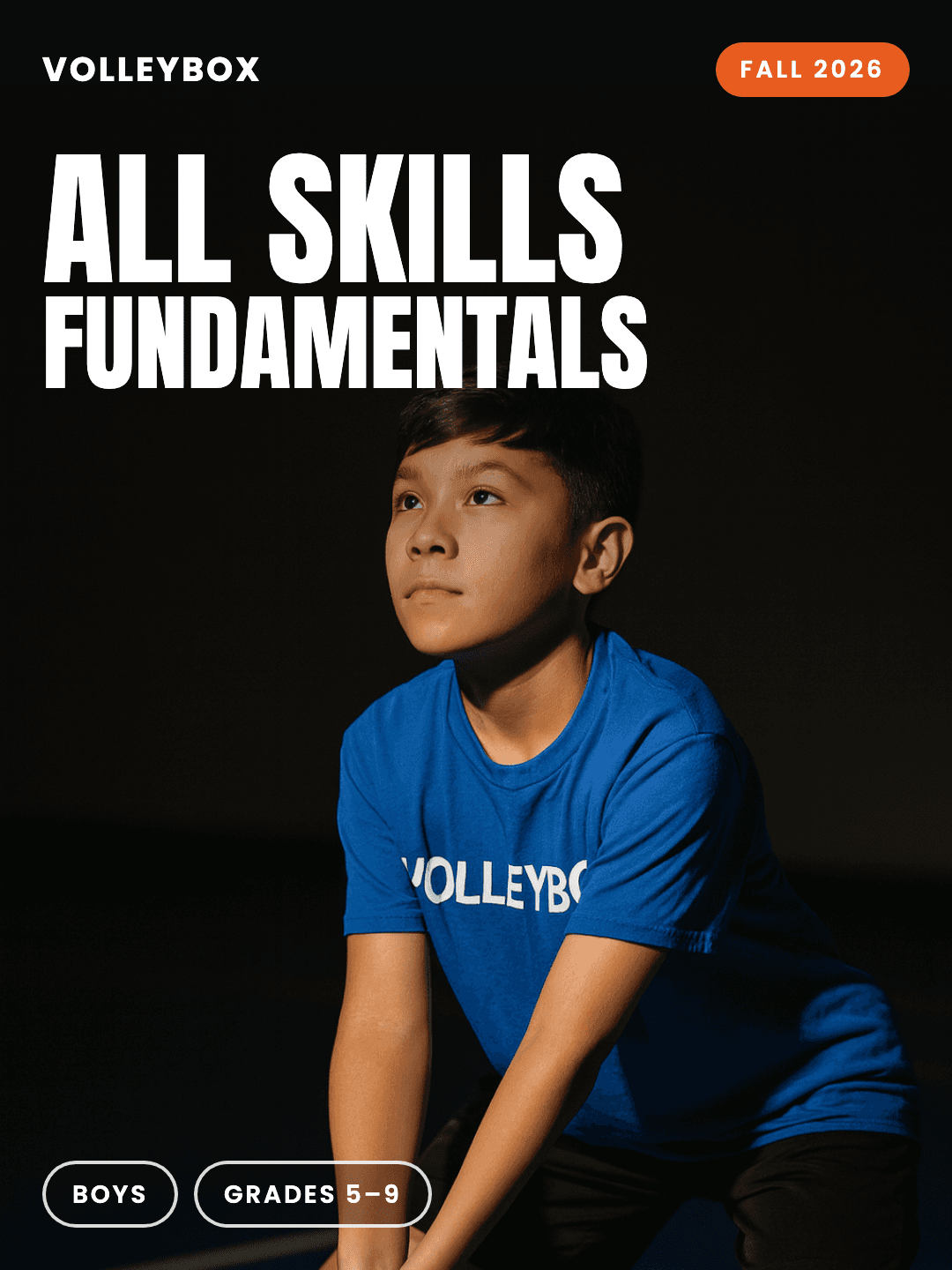 A boy passing a volleyball in the Volleybox gym
